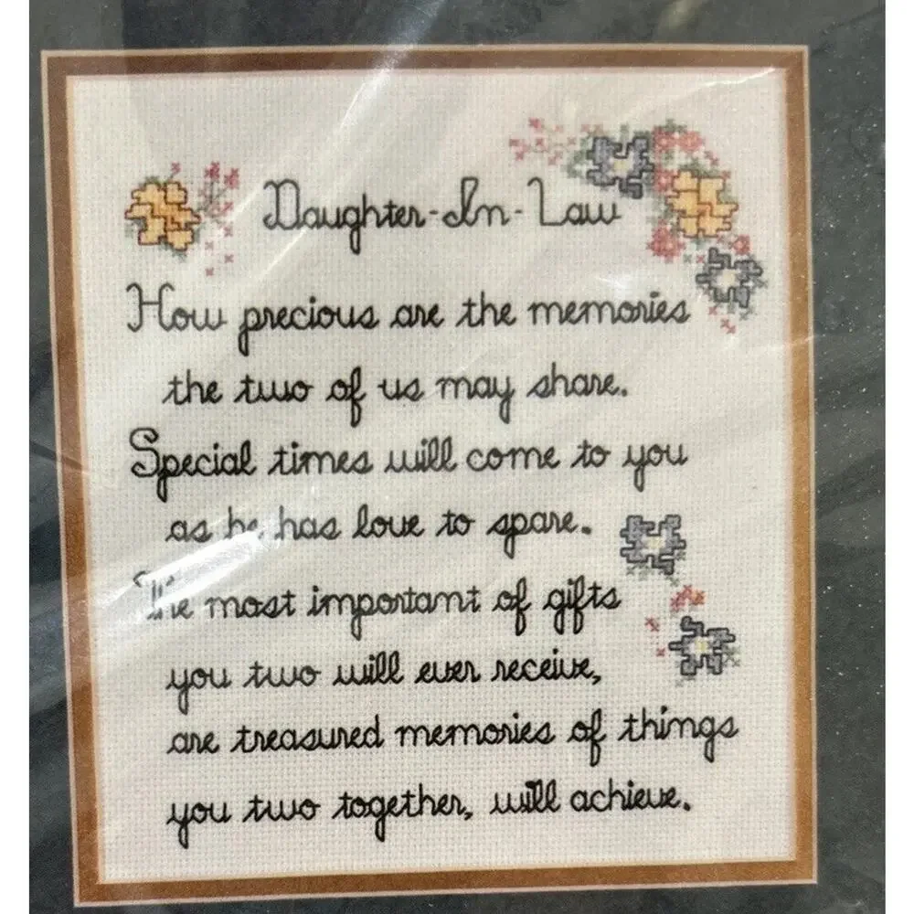 Vtg Daughter in Law Counted Cross Stitch Kit‎ Sandi Phipps 2001 Mat Included USA
